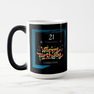 Caneca Mágica 21 & Fabuloso Agrupamento de Aniversário Adiciona