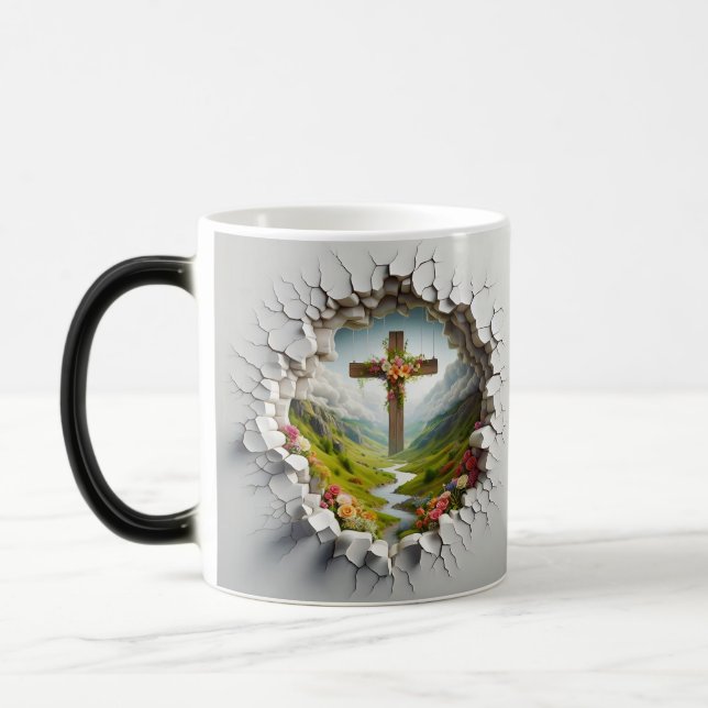 Caneca Mágica 3D Christian Cross (Esquerda)