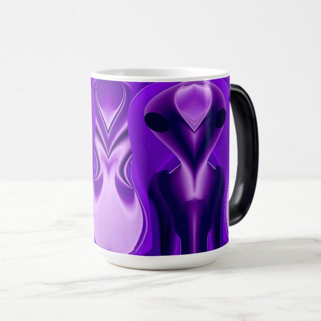 Caneca Mágica 3D Sonhos Roxos Arco-Íris, Alienígena (Frente Esquerda)