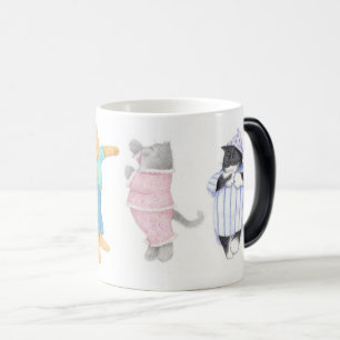 Caneca Mágica 4 GATOS EM PAJAMAS Mágico Morphing Mug