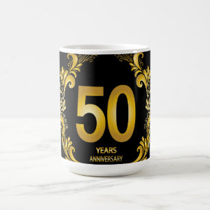Caneca Mágica 50 anos de casamento Dourado com a Glitter