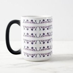 Caneca Mágica A Arte do Amor: Letras Elegantes e Rosa Blooming