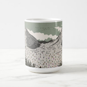 Caneca Mágica A Bela Paisagem de Esqui de Inverno