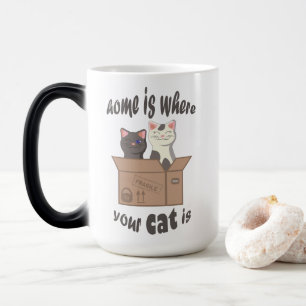 Caneca Mágica A citação engraçada de Home é onde seu gato está