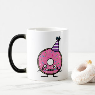 Caneca Mágica A crosta de gelo do rosa da rosquinha do