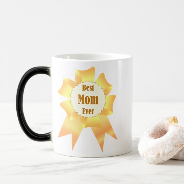 Caneca Mágica A melhor mãe sempre ganhadora do Ouro, fita prêmio (Com Donut)