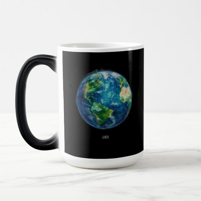 Caneca Mágica A painting of the earth in a space (Esquerda)