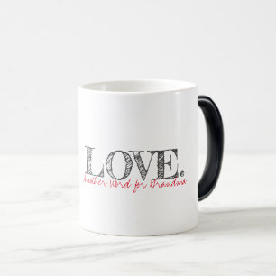 Caneca Mágica A tipografia moderna ama outra palavra para a vovó