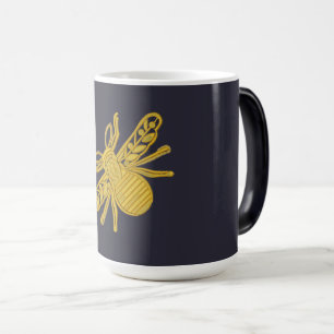 Caneca Mágica Abeja dourada real imitação de bordado