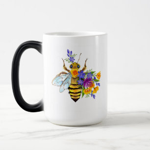 Caneca Mágica Abelha flor com plantas silvestres