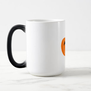 Caneca Mágica Abóbora laranja olhos assustadores halloween adici