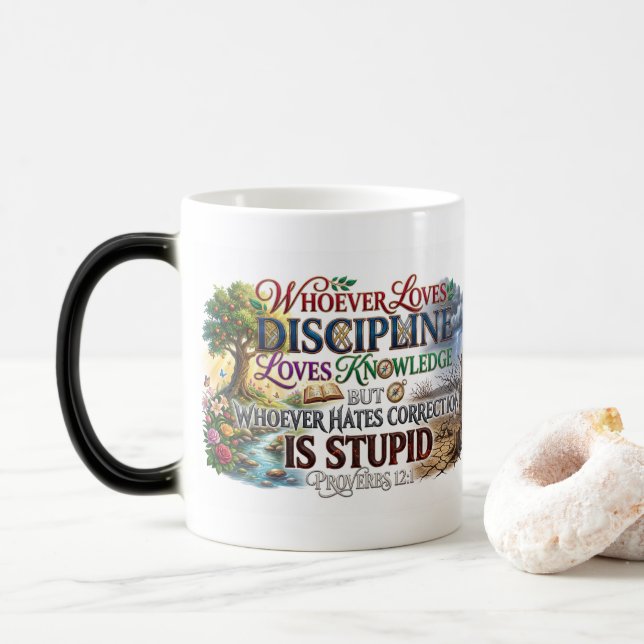 Caneca Mágica Abrace a Correção Ganhe Sabedoria Rejeite Permaneç (Com Donut)