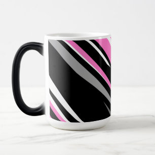 Caneca Mágica Abstrato branco e preto-e-rosa