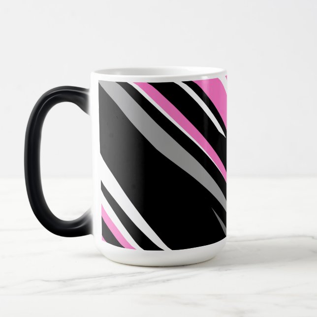 Caneca Mágica Abstrato branco e preto-e-rosa (Esquerda)