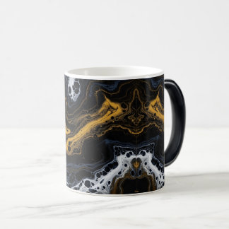Caneca Mágica Abstrato de café de luxo - Preto, Dourado e Branco