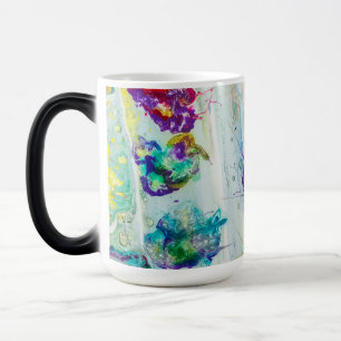 Caneca Mágica Abstrato de jardim de beija-flores