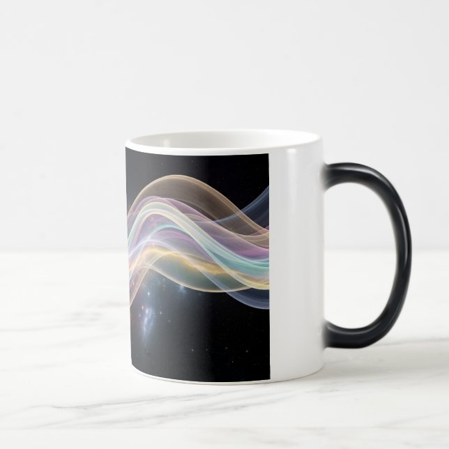 Caneca Mágica Abstrato de luz de onda cósmica (Direita)