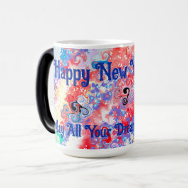 Caneca Mágica Abstrato de mármore colorido do feliz ano novo
