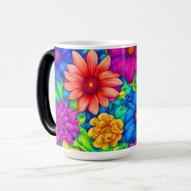 Caneca Mágica Abstrato Floral nº 5 - (Frente Esquerda)