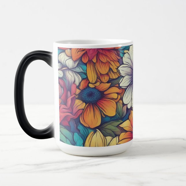 Caneca Mágica Abstrato Floral nº 970 - (Esquerda)