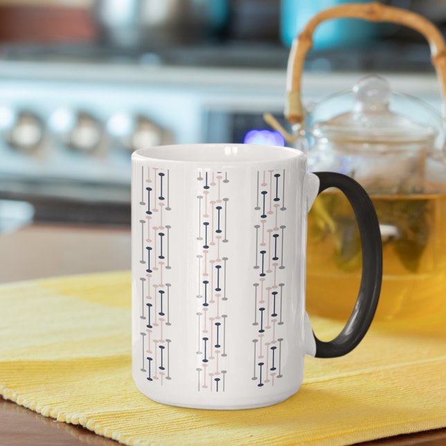 Caneca Mágica Abstrato Luxury Patterno Geométrico (Abstract Luxury Geometric Fashion Pattern Mug)