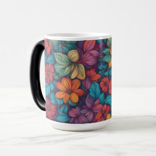 Caneca Mágica Abstrato púrpura cor de laranja -