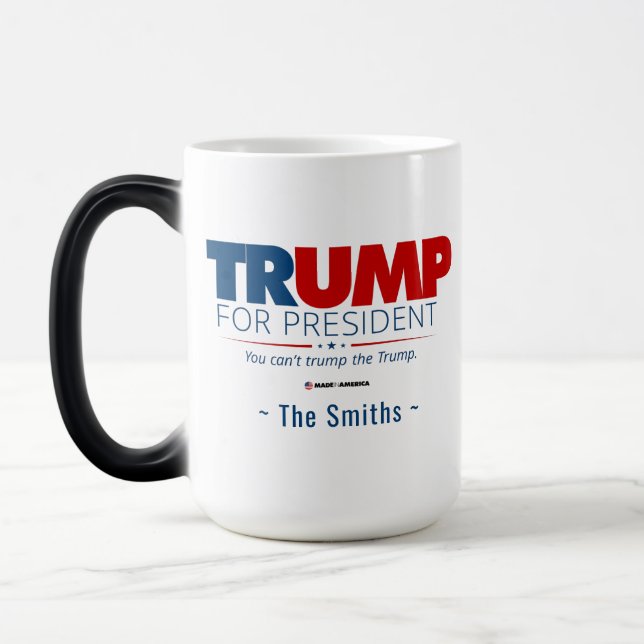 Caneca Mágica Adicione seu nome de trunfo para presidente (Esquerda)