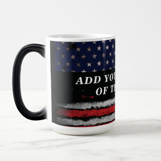 Caneca Mágica Adicione seu próprio texto ao sinalizador american (Esquerda)