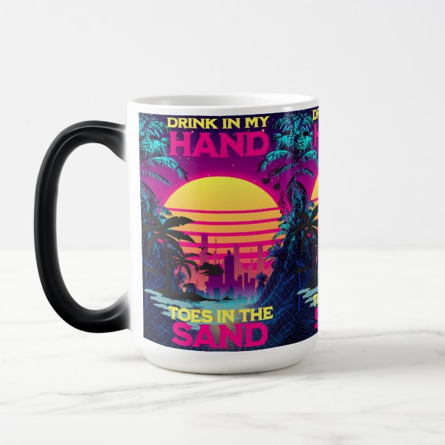 Caneca Mágica Adoráveis Synthwave Vaporwave Tropical (Esquerda)