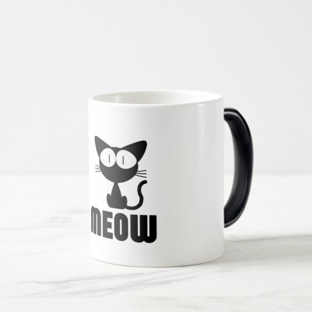 Caneca Mágica Adorável gato sortudo mágico (Frente Esquerda)