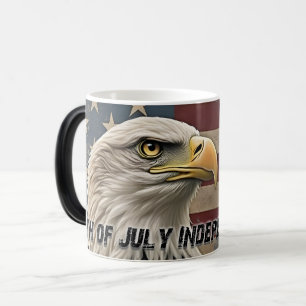 Caneca Mágica Águia Majestosa & Bandeira – Espírito de Liberdade