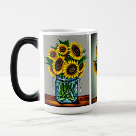 Caneca Mágica Ai Gera Girassóis em Vases