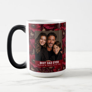 Caneca Mágica Alegria do Pai com Estampa de Anêmonas Vermelhas