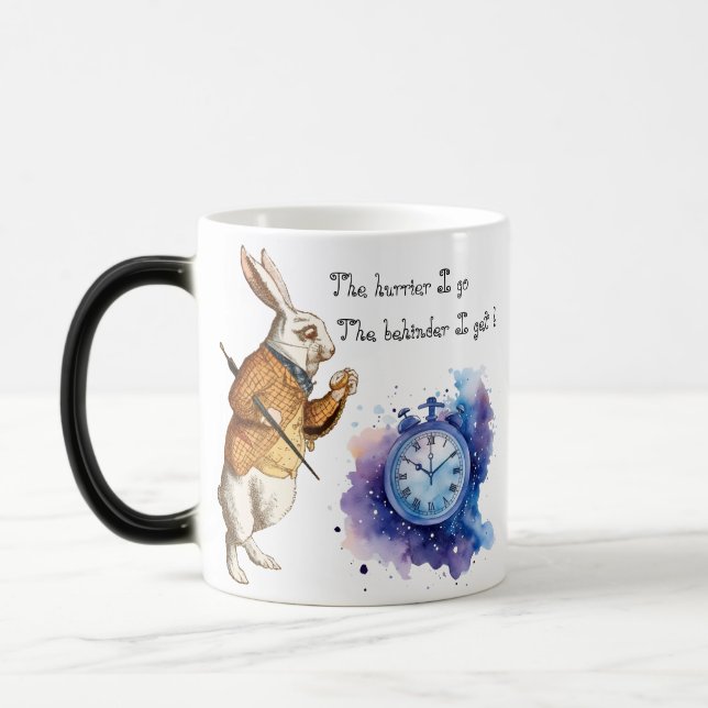 Caneca Mágica Alice - Rabbit Branco - O apressado que eu vou (Esquerda)
