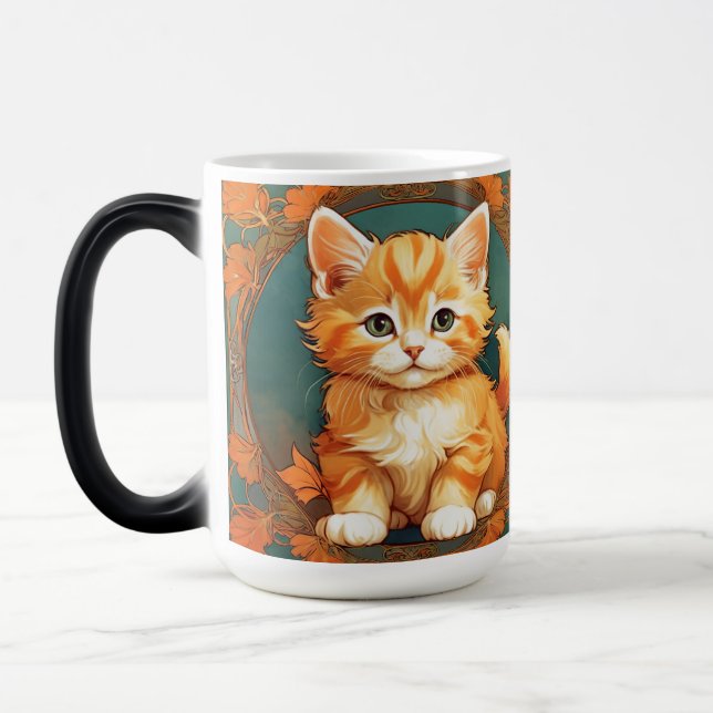 Caneca Mágica Alphonse Mucha Style Orange Cat (Esquerda)