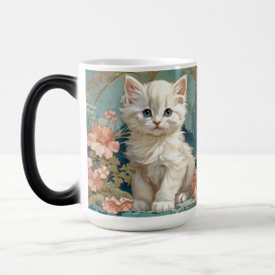 Caneca Mágica Alphonse Mucha Style White Cat