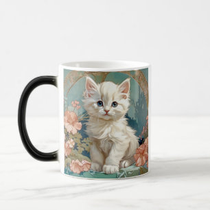 Caneca Mágica Alphonse Mucha Style White Cat