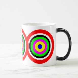 Caneca Mágica Alvo, círculos coloridos