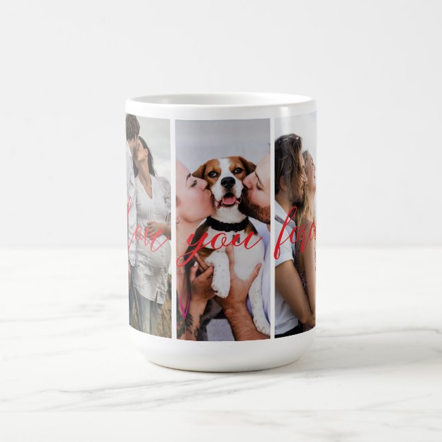 Caneca Mágica Ame Você Para Sempre Personalizar A Colagem De Fot (Center)