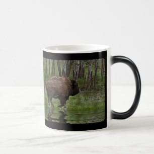 Caneca Mágica American Plains Buffalo Bison Trabalho de arte Cof