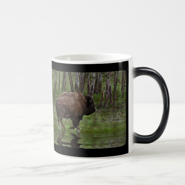 Caneca Mágica American Plains Buffalo Bison Trabalho de arte Cof (Direita)