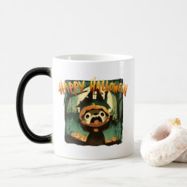 Caneca Mágica Amigável Otter na fantasia de abóbora do Halloween