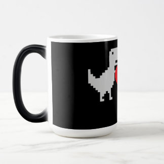 Caneca Mágica Amor de Dinossauro Pixelado – Presente de Chaveiro