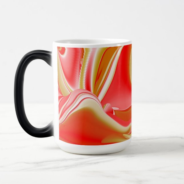 Caneca Mágica Amor e Abstrato 3D Rainbowart Dourado (Esquerda)