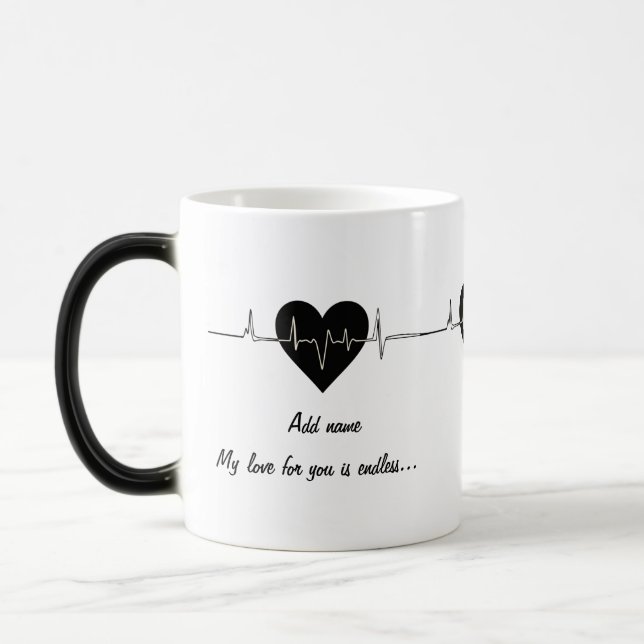 Caneca Mágica Amor Sem Fim: Mug Morphing Personalizável (Esquerda)