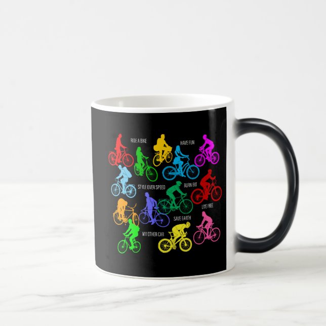 Caneca Mágica Ande uma bicicleta elegante e engraçada (Direita)