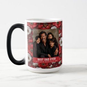 Caneca Mágica Anêmonas Vermelhas Impressão Aniversário Pai e Fil