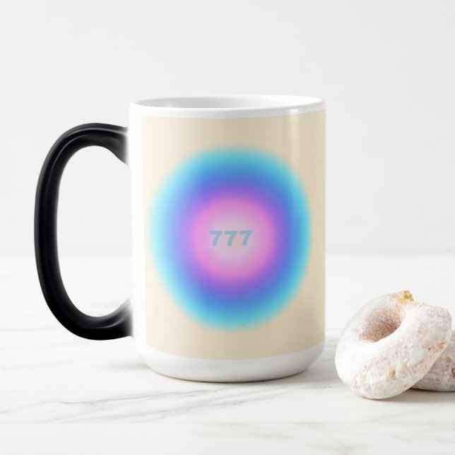 Caneca Mágica Angel Numbers 777 - Boa Fortuna (Com Donut)