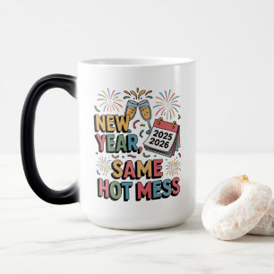 Caneca Mágica Ano Novo, Mesmo Caos (Funny Ano Novo 2026)