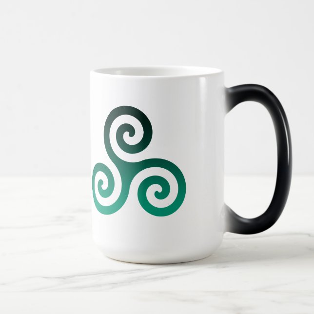 Caneca Mágica Antigo Verde Triskele Branco (Direita)